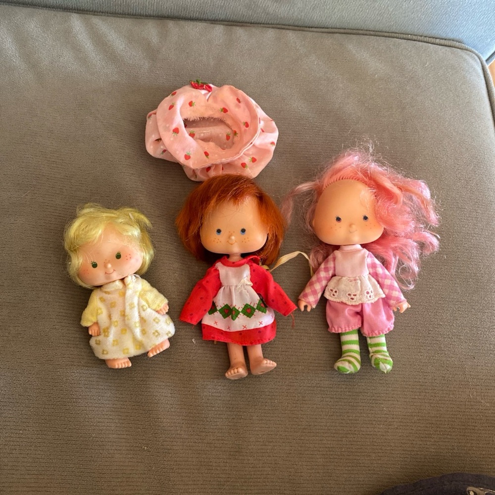 Vintage Strawberry Shortcake Doll Lot Of 3 butter cookie raspberry tart 1979